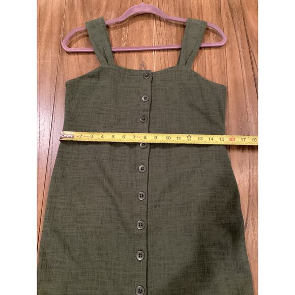 Madewell Texture & Thread Button-Front Tank Dress in Dark Forest Green Sz S NWT - Picture 5 of 10